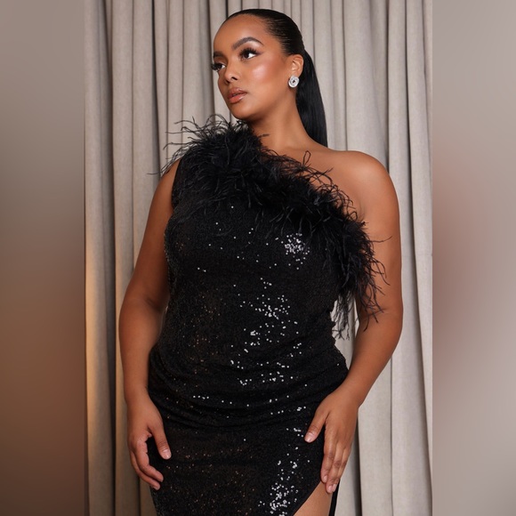 Black Sequin Maxi Dress - Picture 5 of 7